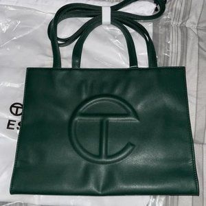 Telfar Medium Green Tote Bag Niche Simple Shopping_